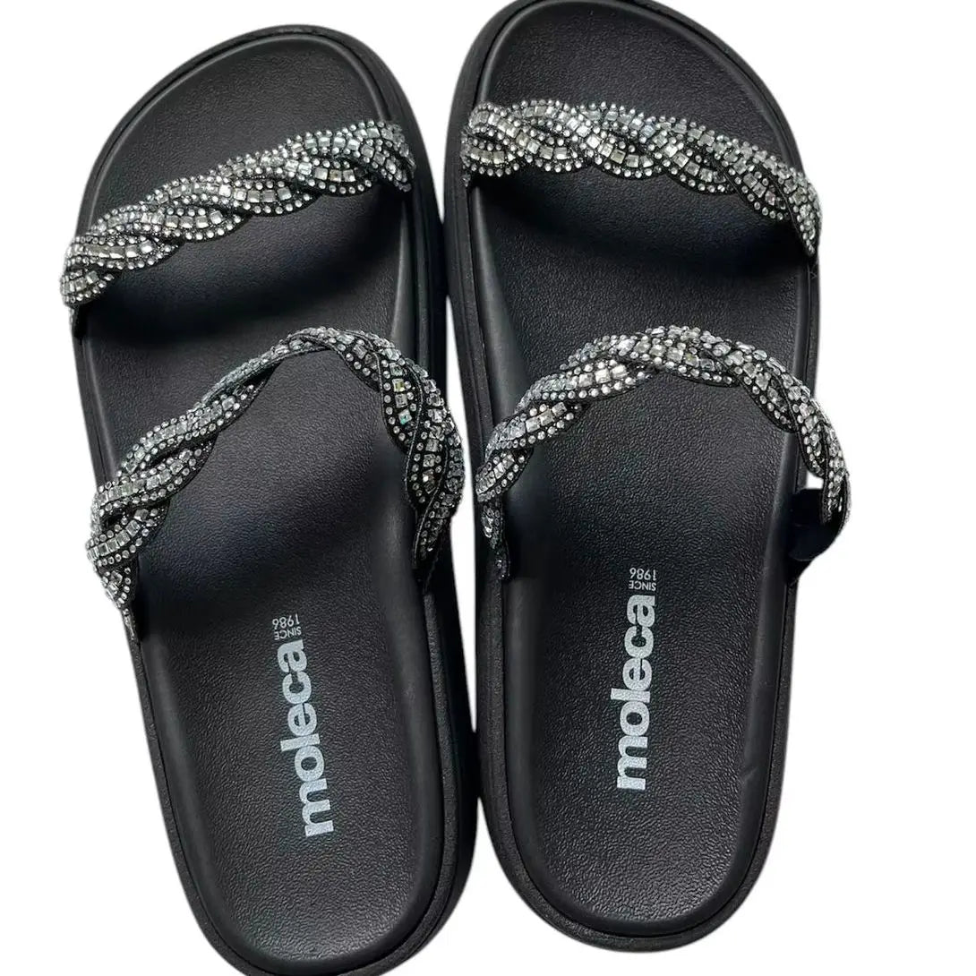Sandália Feminina Papete Moleca com Strass – Conforto, Praticidade e Estilo