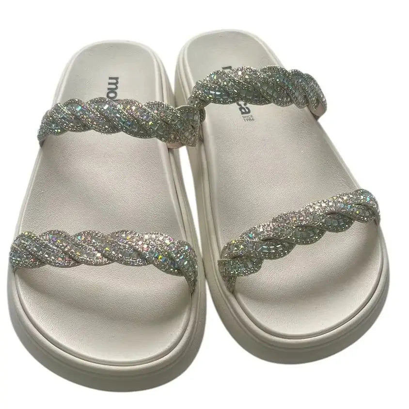 Sandália Feminina Papete Moleca com Strass – Conforto, Praticidade e Estilo
