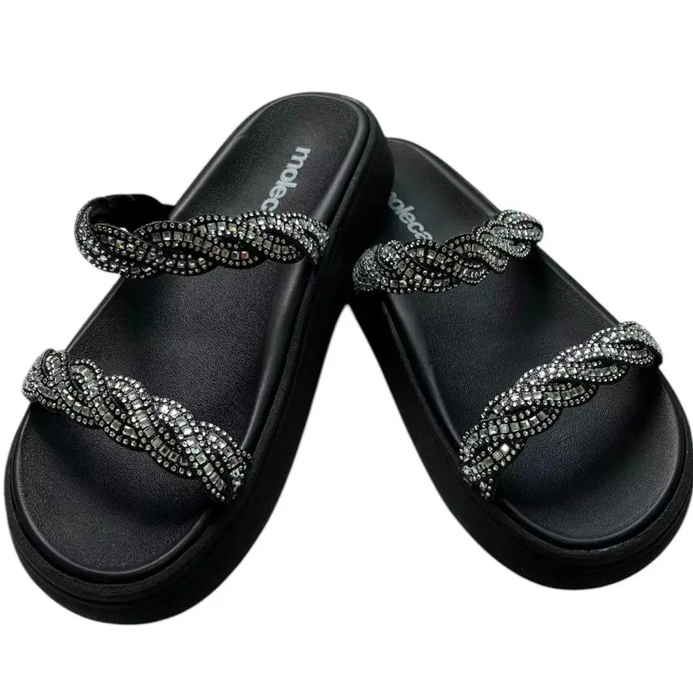 Sandália Feminina Papete Moleca com Strass – Conforto, Praticidade e Estilo