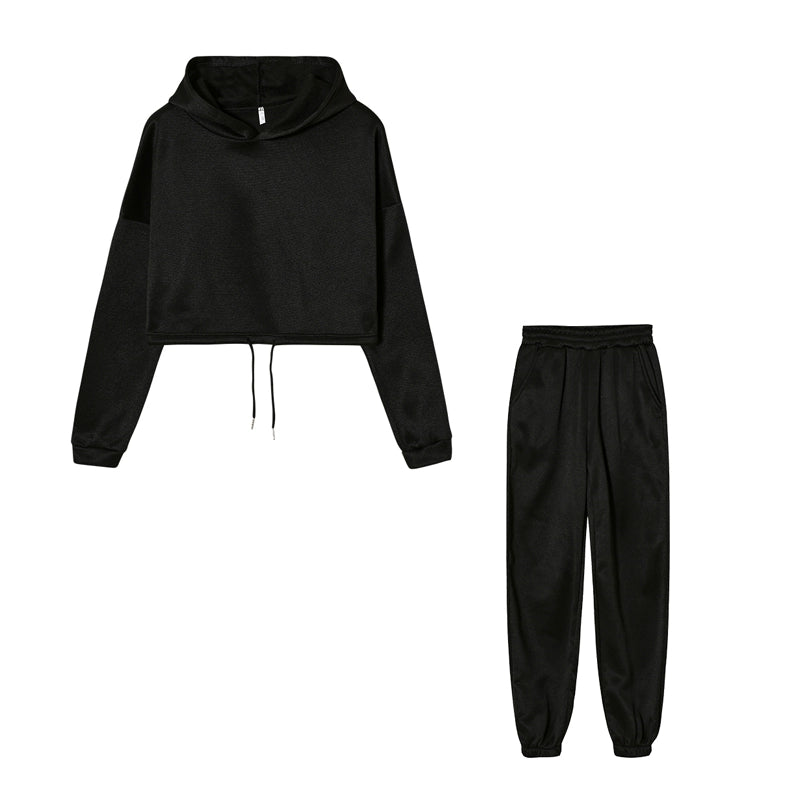 Conjunto Feminino Fitness Casual 2 Peças – Moleton Leve com Capuz