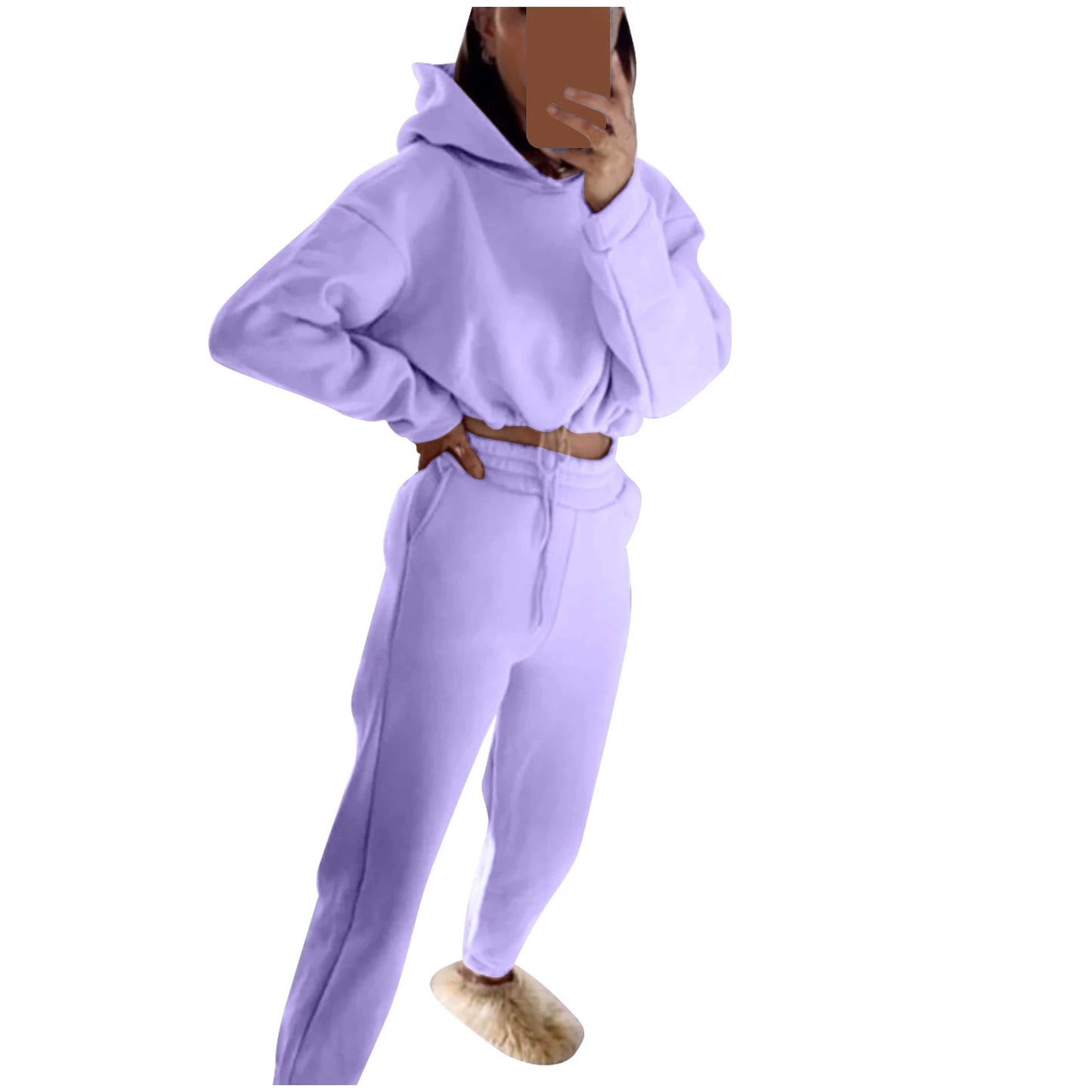 Conjunto Feminino Fitness Casual 2 Peças – Moleton Leve com Capuz