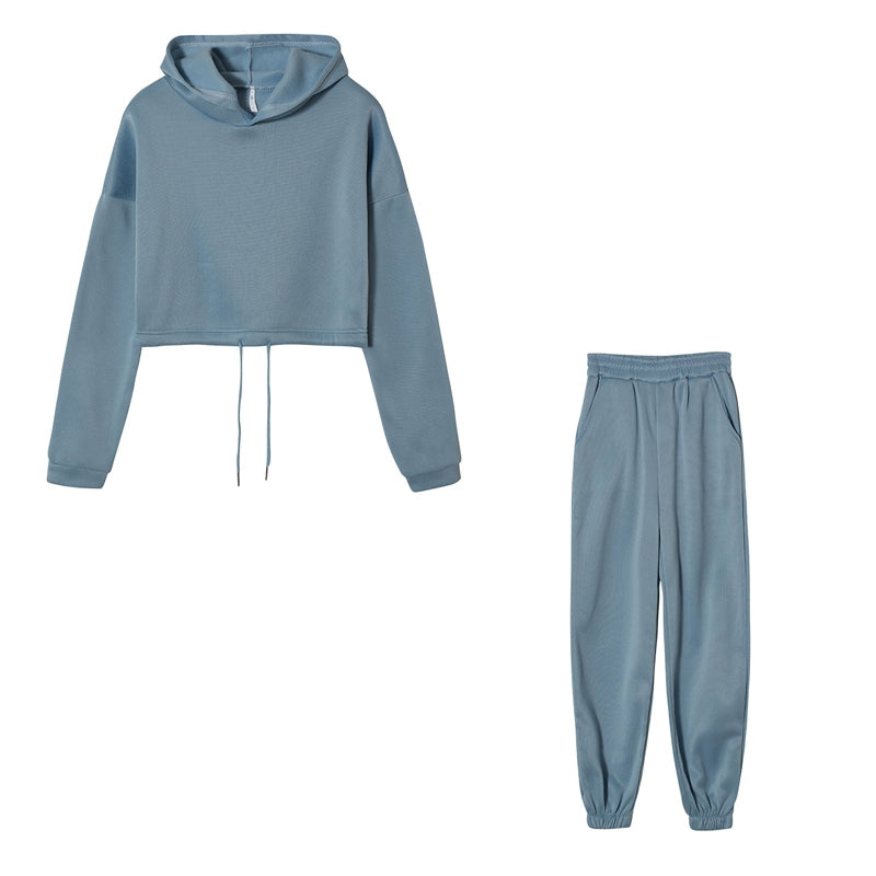 Conjunto Feminino Fitness Casual 2 Peças – Moleton Leve com Capuz