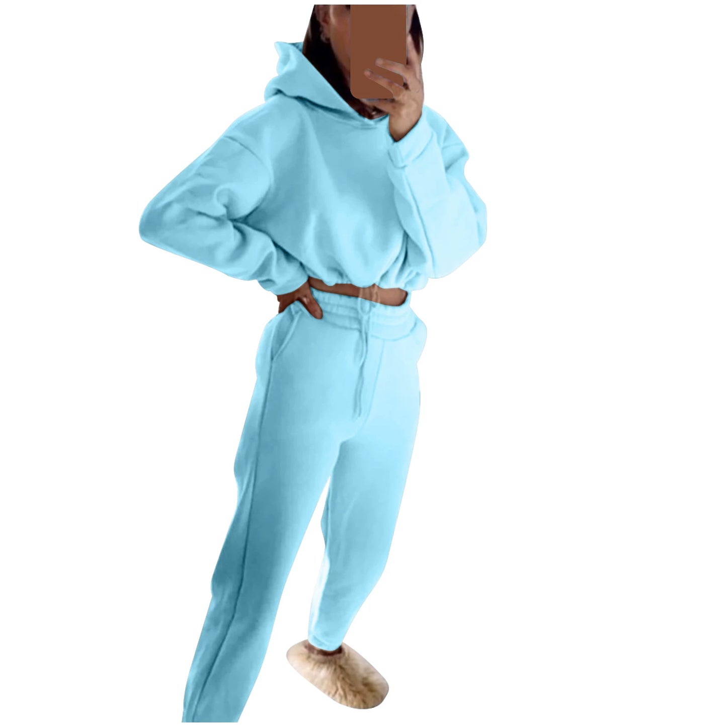 Conjunto Feminino Fitness Casual 2 Peças – Moleton Leve com Capuz