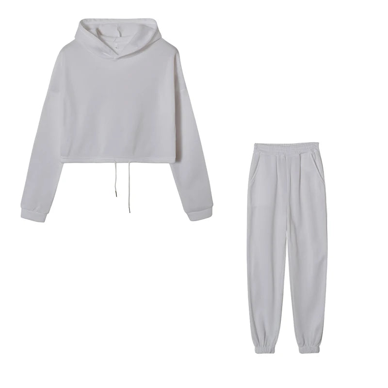 Conjunto Feminino Fitness Casual 2 Peças – Moleton Leve com Capuz