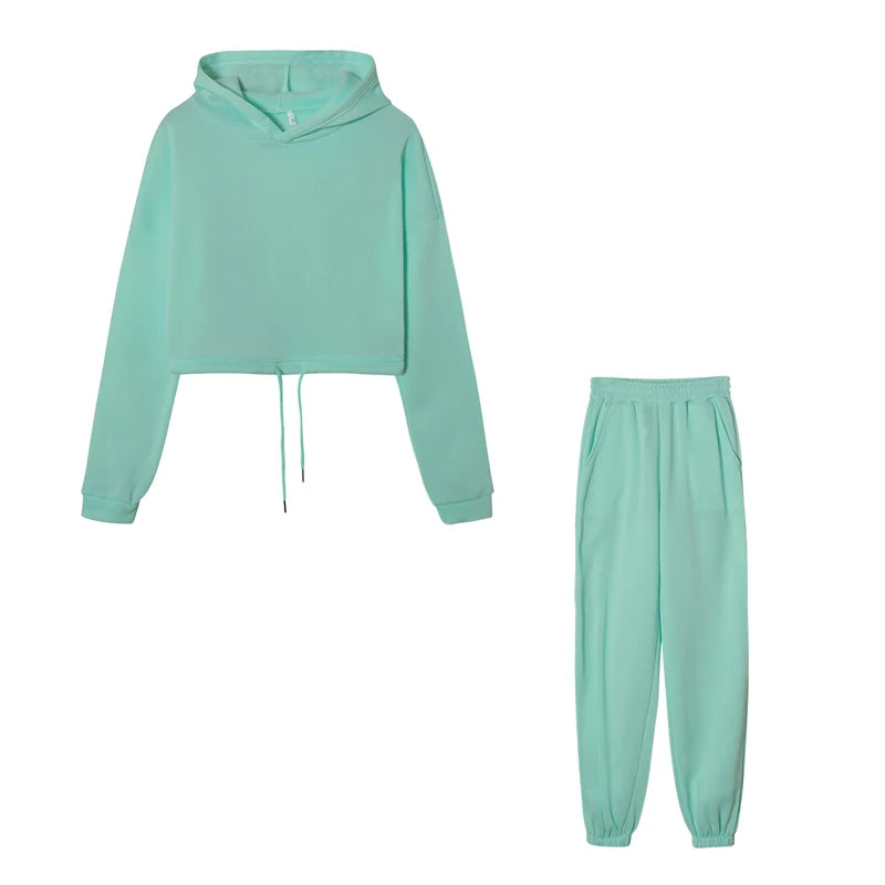 Conjunto Feminino Fitness Casual 2 Peças – Moleton Leve com Capuz