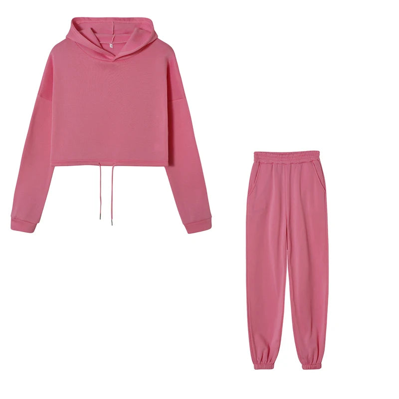 Conjunto Feminino Fitness Casual 2 Peças – Moleton Leve com Capuz