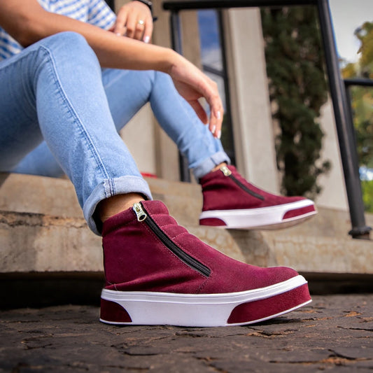 Bota Feminina GuGi 203-GG Cano Médio Zíper Duplo
