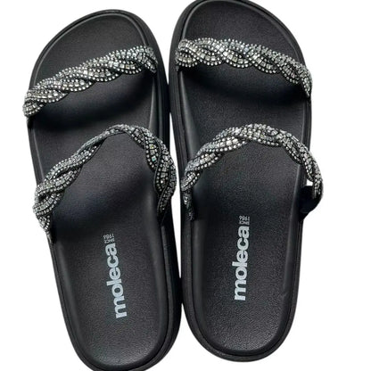 Sandália Feminina Papete Moleca com Strass – Conforto, Praticidade e Estilo