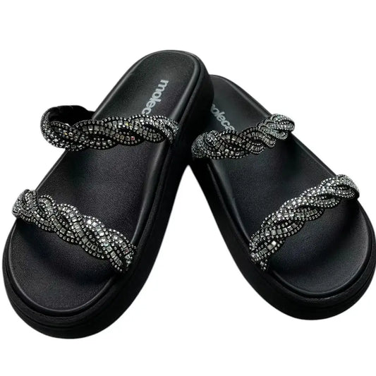 Sandália Feminina Papete Moleca com Strass – Conforto, Praticidade e Estilo