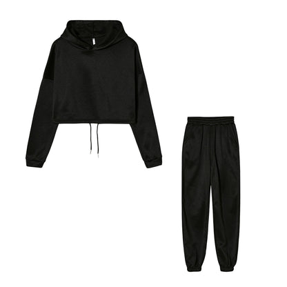 Conjunto Feminino Fitness Casual 2 Peças – Moleton Leve com Capuz
