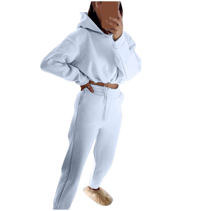 Conjunto Feminino Fitness Casual 2 Peças – Moleton Leve com Capuz